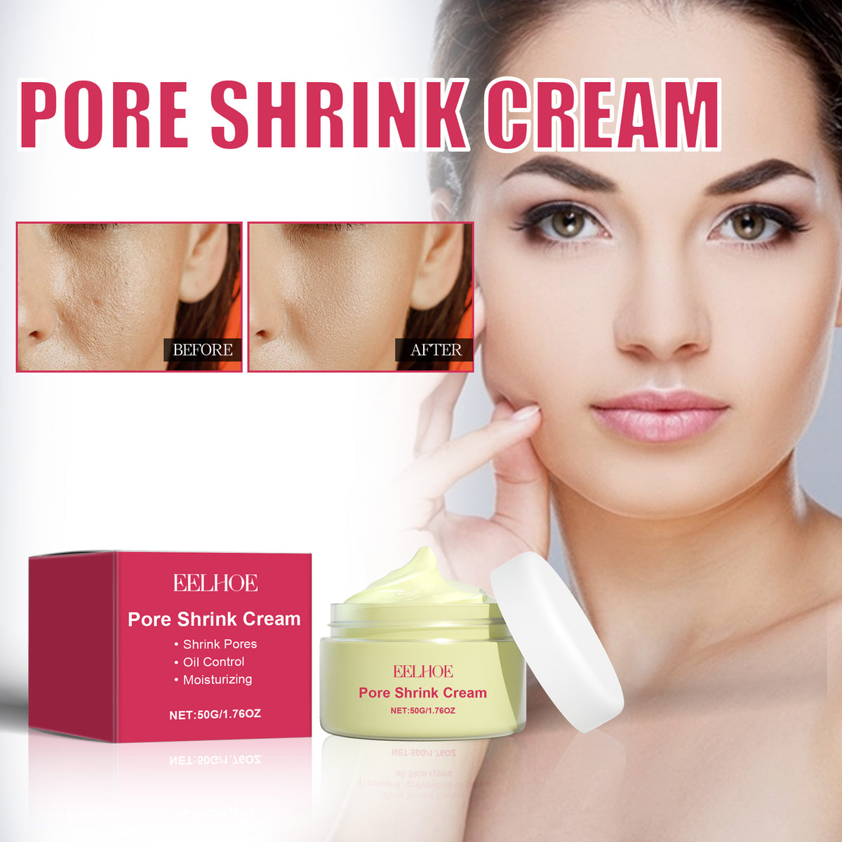 Crème Rétrécissante Pores – Anti-Acné & Anti-Âge