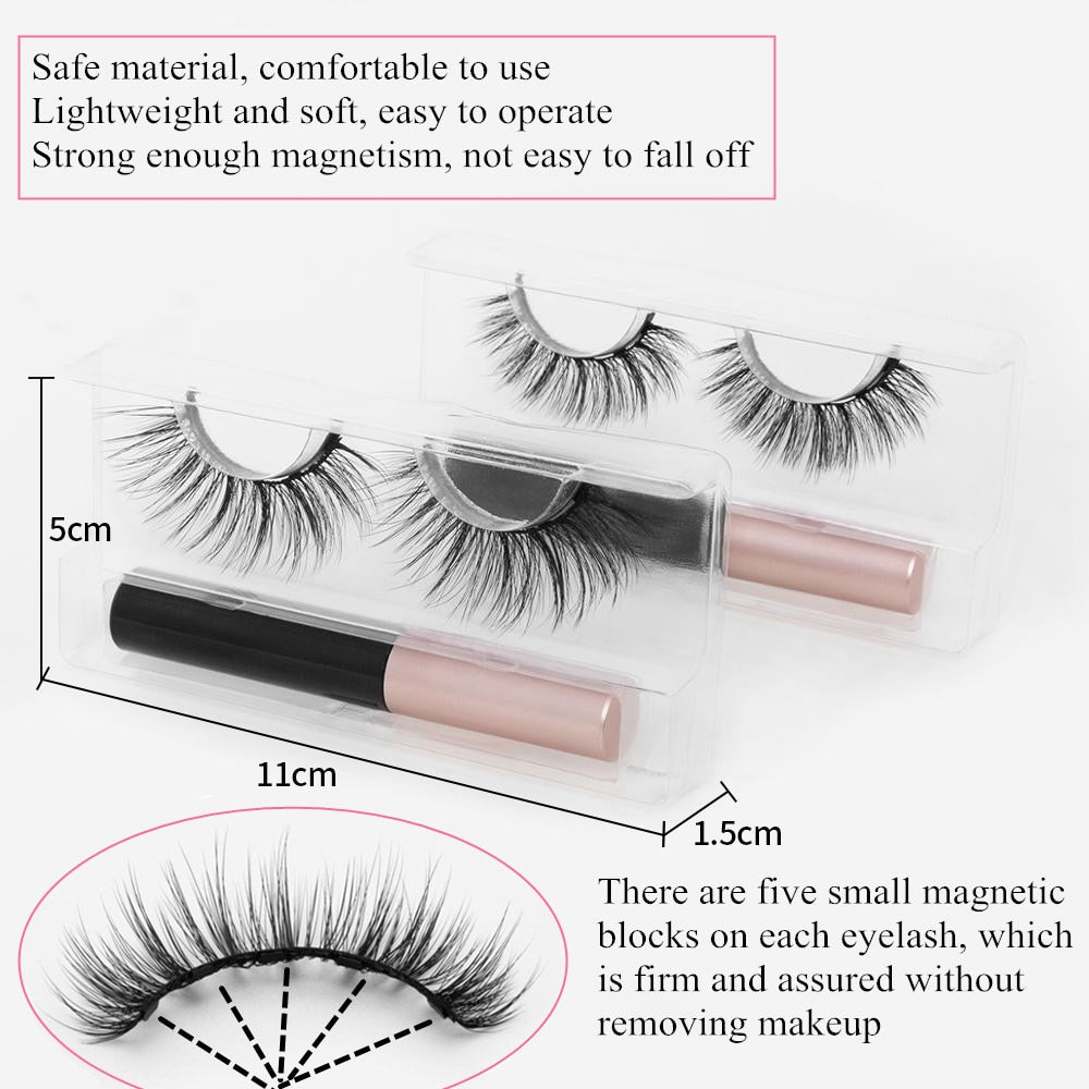 Faux Cils Magnétiques 3D – Longue Tenue Waterproof